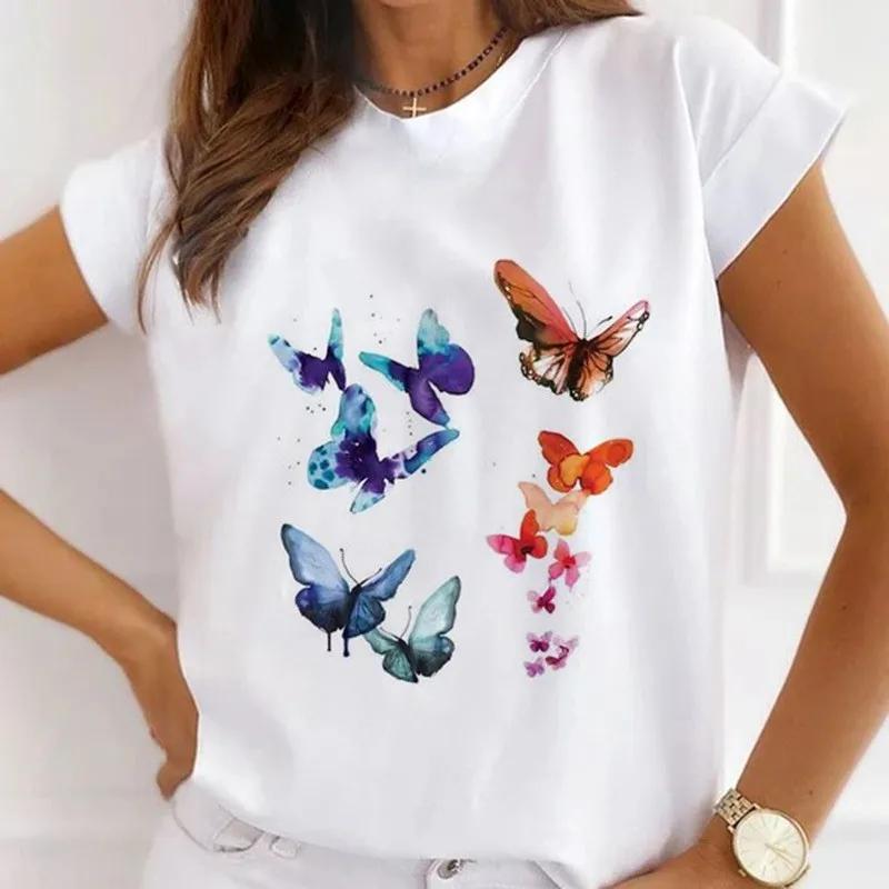 African Women's New Fashion City Girl Half Sleeve Basic Cute Clothes T-shirt Graphic T Shirts Y2k Tops Harajuku Vintage Tee