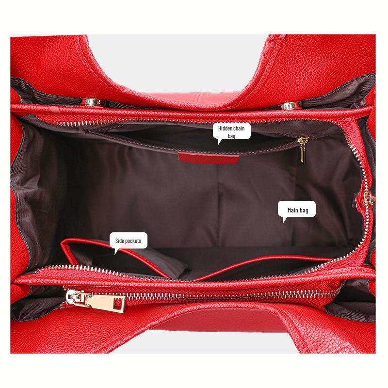 Women's Soft Leather Tote Bag 2025 - Large Capacity Genuine Cowhide Shoulder Handbag