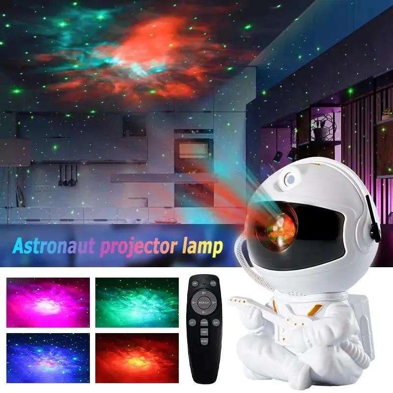2024 Latest Astronaut Projection Light Galaxy Projector Upgrade Starlight Nebula Desktop Decoration Light Atmospheric Light Moon