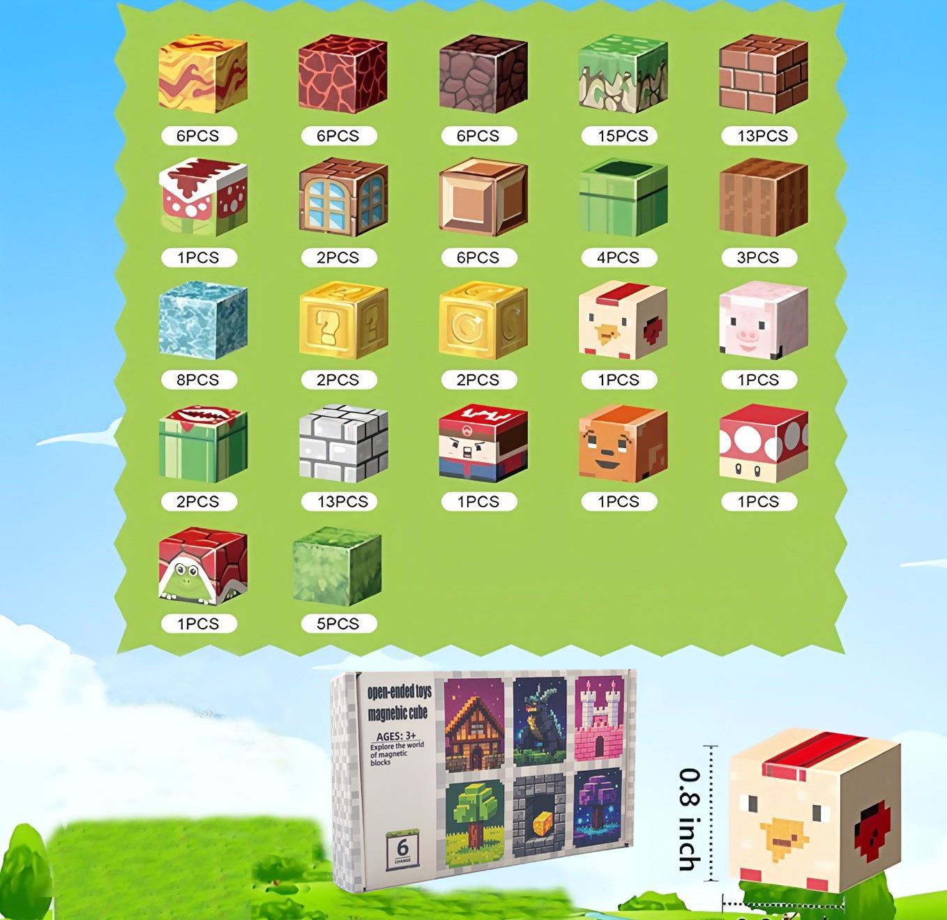 Magnetic Building Blocks: Pink Princess Castle - Educational Toy for Girls Basic Set [1 base with 4 connectors]