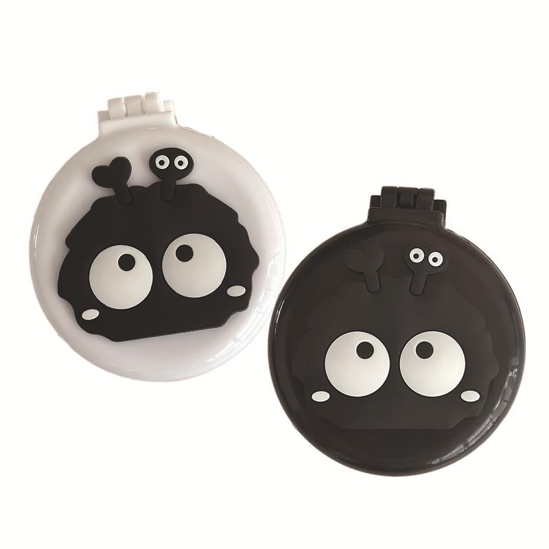 Portable Cute Coal Air Cushion Comb & Mirror Set: Children's Massaging Hairdressing Tool for Girls