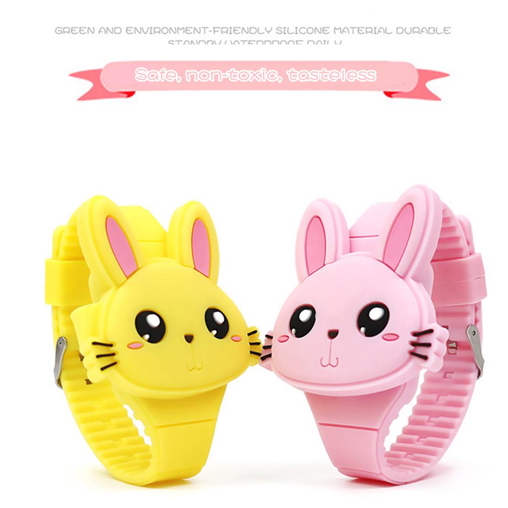 Cute Cartoon Silicone Rabbit Watch for Kids Waterproof Silicone Watch for Girl and Boy