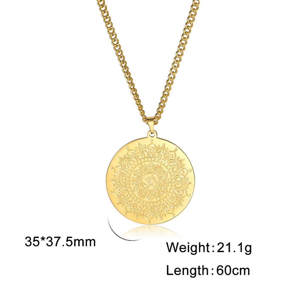  Buddhist Lotus Flower Om Symbol Pendant Necklace Mandala Hindu Yoga Inspirational Meditation Necklaces Religious Jewelry
