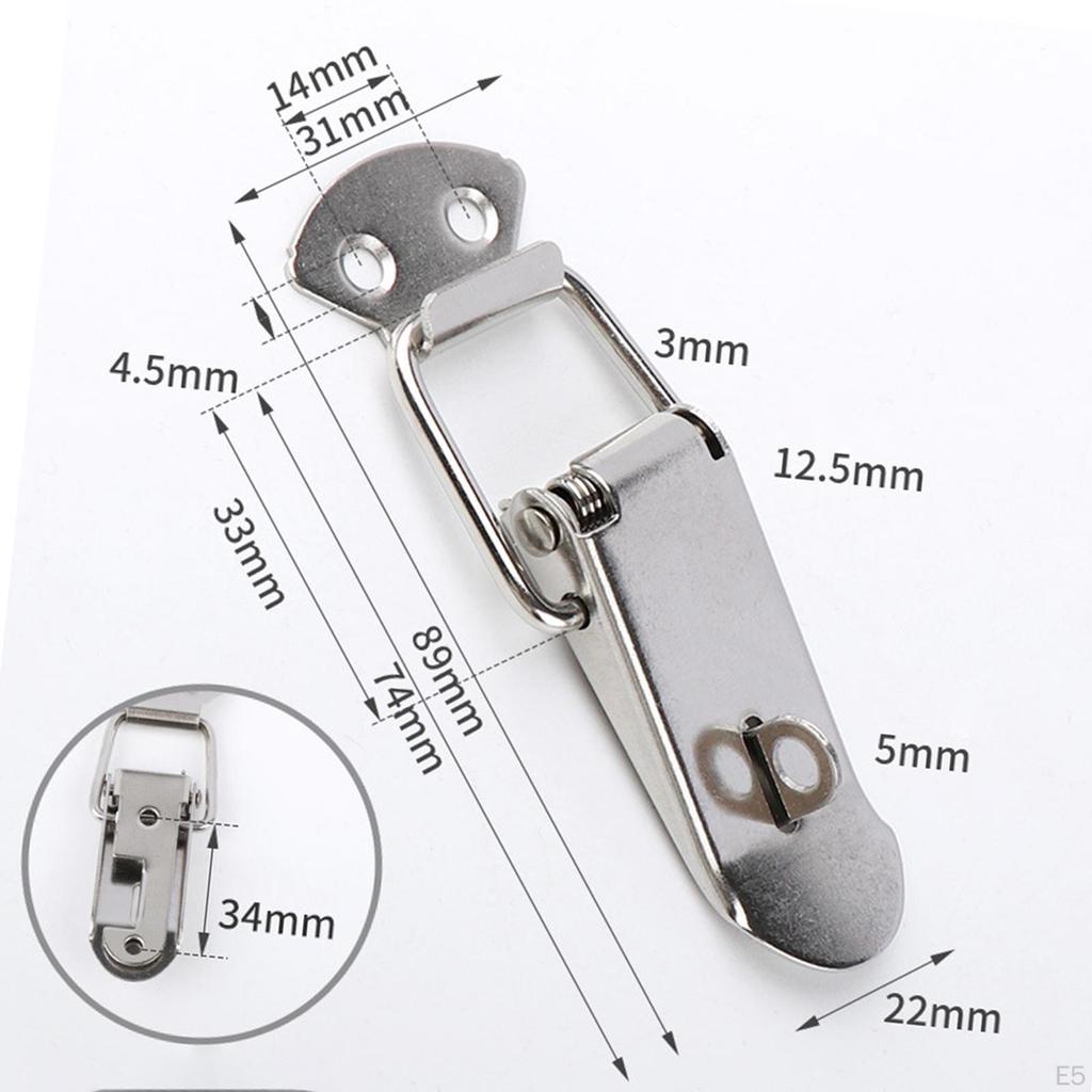 4 Pcs Spring Toggle Latch Installation Mini Stainless Steel Household Case Box Wooden
