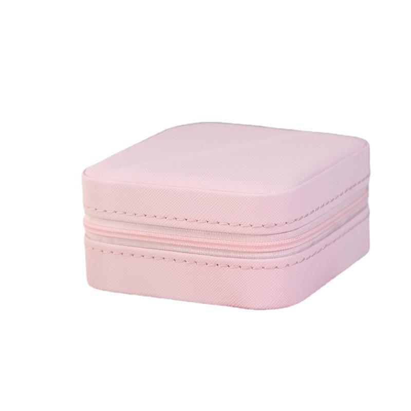 Simple Portable Ornament Box Travel Storage Bag Necklace Ear Studs Box Mini Retro Small Box 10x10x5cm