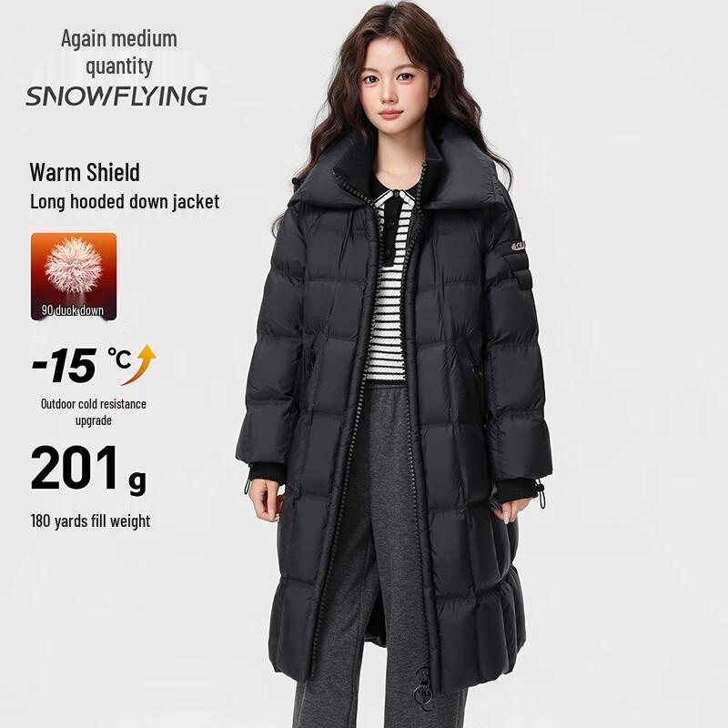 

Women s Korean Style Mid-length Duck Down Jacket with Lapel Collar L