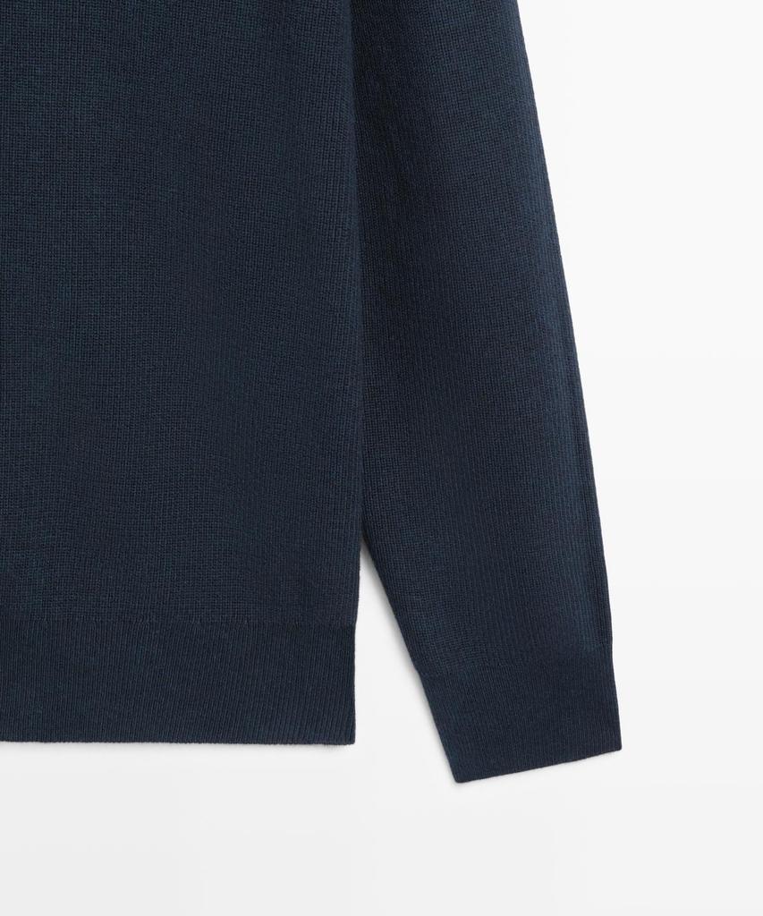 Masimodutti Turtleneck Cotton Blend Knit Sweater