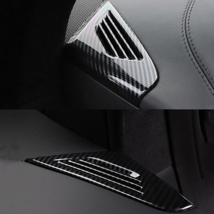 2019 MODEL-X-ABS Black Titanium Carbon Fiber Front Air Outlet Trim