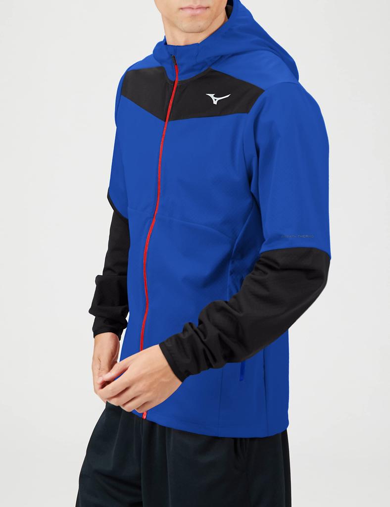 Mizuno J2ME2570 Thermal Charge Sodalite Running Wear Men's Jacket, Reflective, Blue, S,