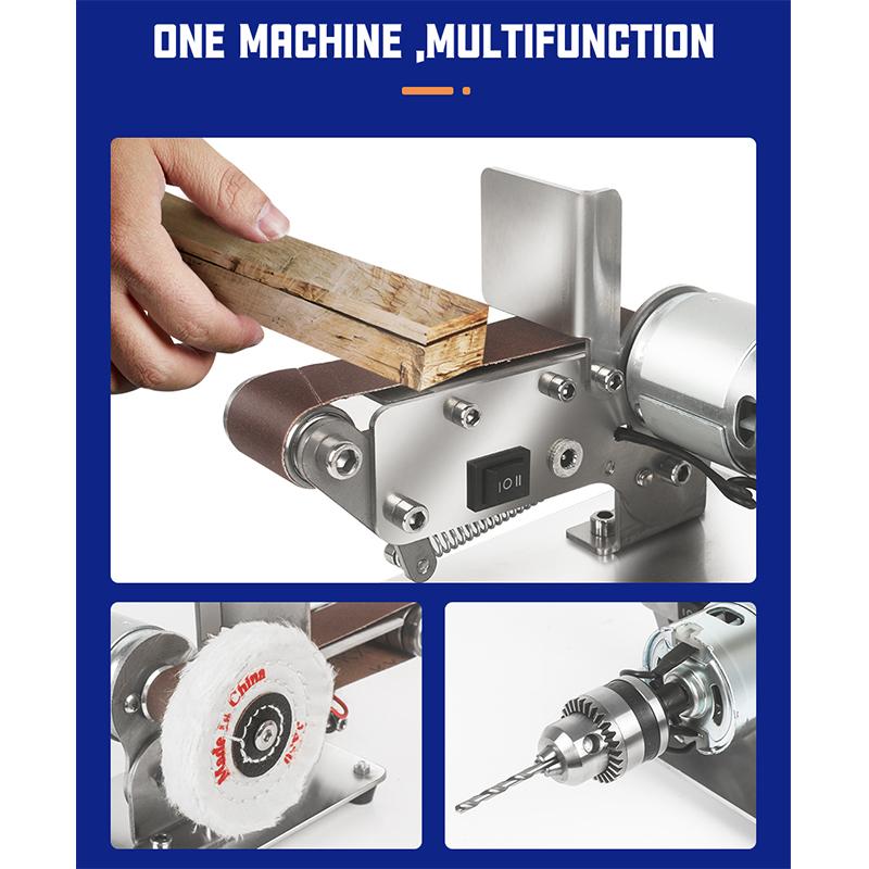 Belt Sander Grinder Adjustable Angle Belt Sander Machine Knife Cutter Edges Sharpener DIY Polishing Grinding 7 Speed Regulation