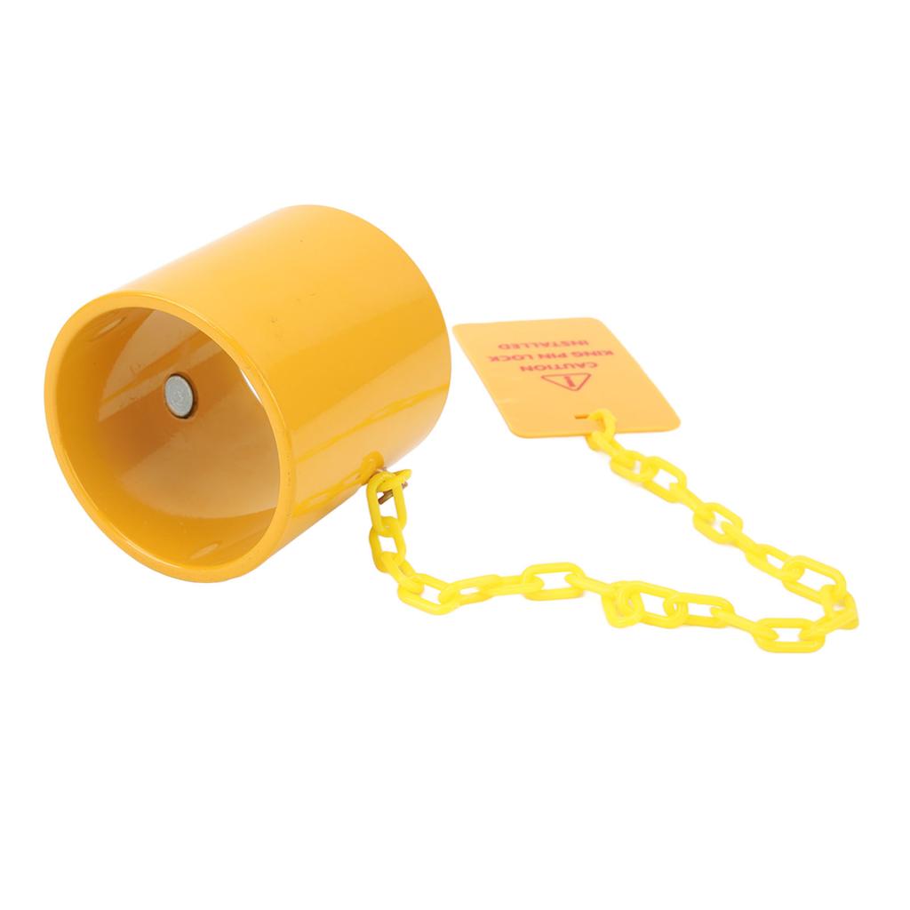 5th Wheel King Pin Lock Anti Rust Heavy Duty Steel Trailer King Pin Lock with Yellow Caution Tag For Motorhomes