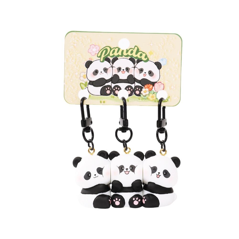 Cartoon Magnetic Snap Keychain Panda Magnetic Keychain Portable Keychain Sets Bags