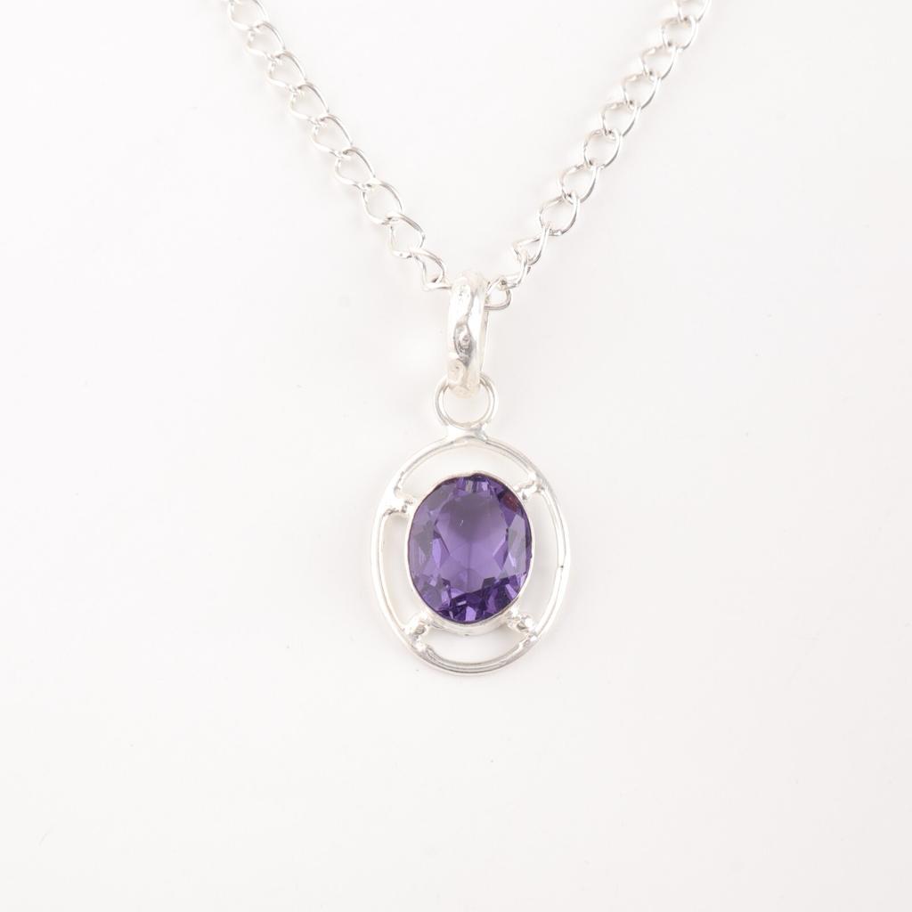 Natural Iolite Gemstone 925 Sterling Silver Jewelry Handmade Pendant For Women PP-6-8