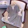 Plus Size Women's Korean Summer Street Style Short Sleeve T-shirt & Shorts Two-Piece Set