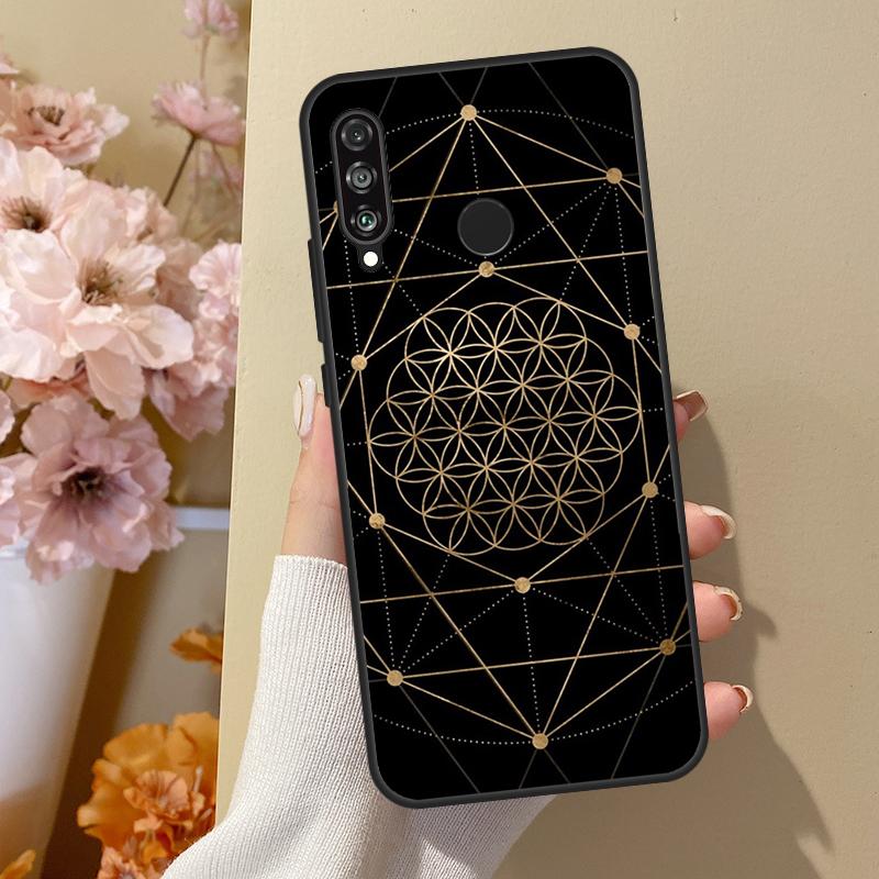 

Цветок жизни в лотос пастельно-золотом чехле для Huawei P40 Lite P20 P50 P30 Pro P Smart Z 2019 Nova 5T чехол для Honor 50 чехол Huawei P30