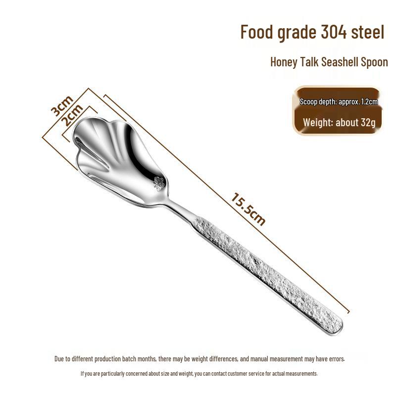 High-Quality 304 Stainless Steel Flower-Shaped Dessert Spoon for Watermelon, Ice Cream, and Soup