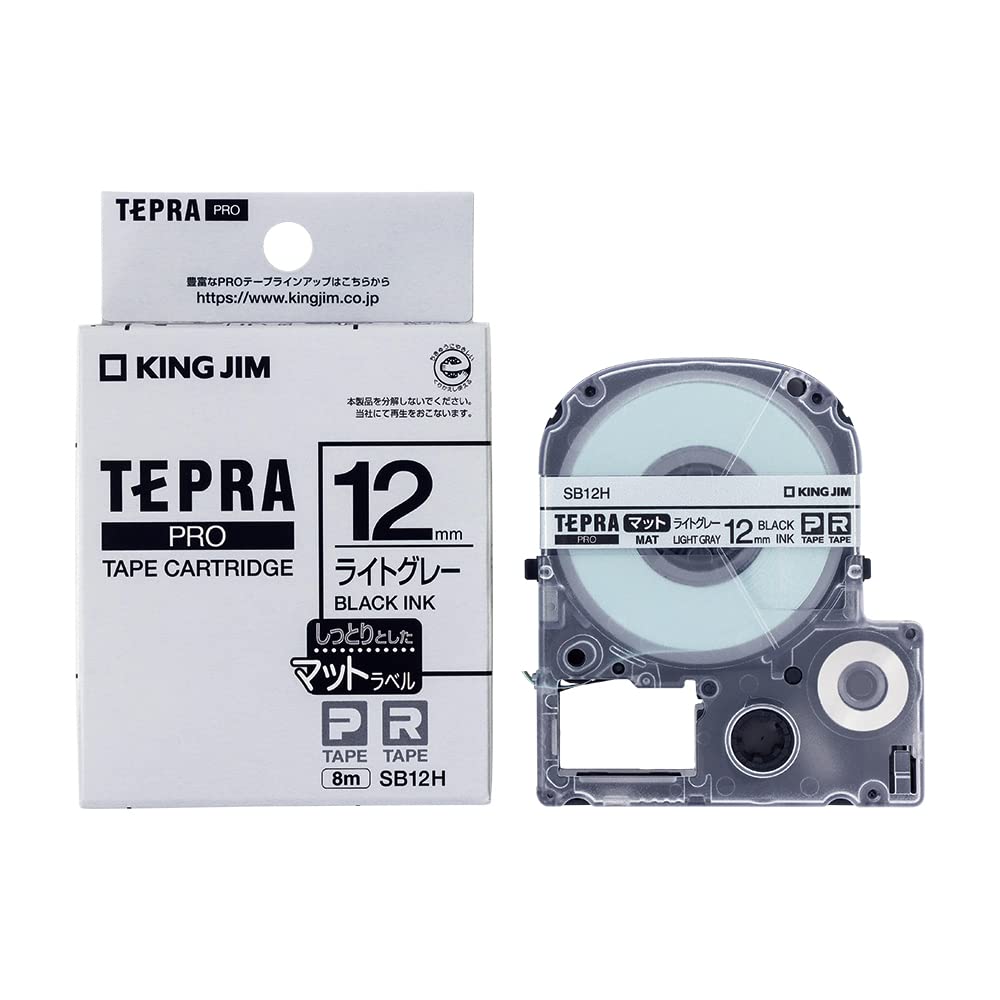 

Картридж King Jim Tepra PRO Matte Label 12mm Light Letters 8m SB12H [Genuine] Gray/Black світло-сірий колір