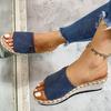 New Solid Summer Wedge Plus Size Women's Fashion Sandals for Women's One-Line Wear