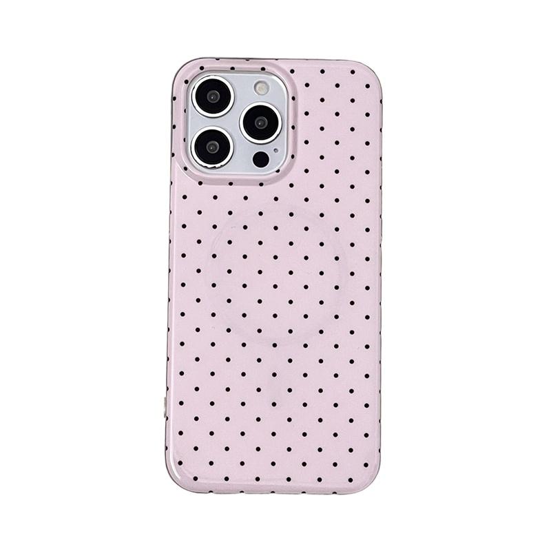 Modische Niedliche Kreis Punkt Hülle Für iPhone 16 17 Pro Max 15 14 13 Polka Dots IMD TPU Magnetische Rückabdeckung Für Magsafe