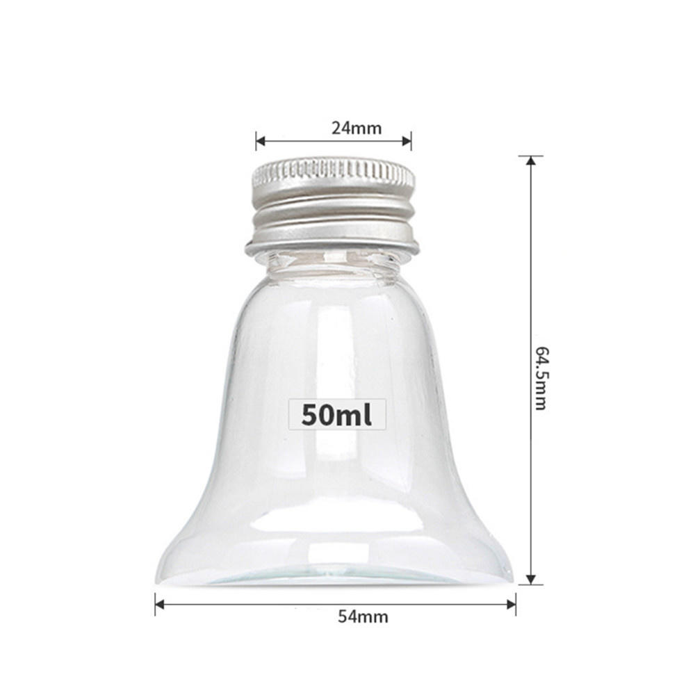 10Pcs Christmas Tree Ornament Fillable Booze Water Bottle Bulbs Shape Plastic Clear Christmas Ball Bell Pendant Home Party Decor