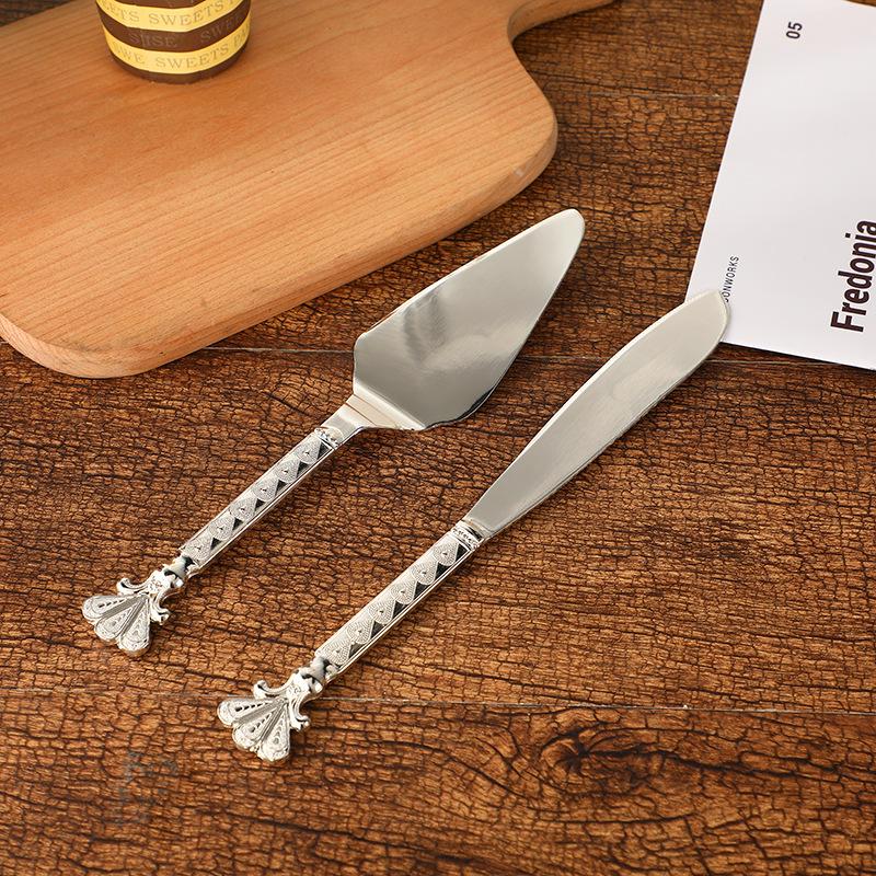 

Классический набор ножей и лопаток в европейском стиле, роскошный набор столовых приборов для западного ресторана, свадьбы, торта, пиццы, стейка, нож и лопатка серебряный