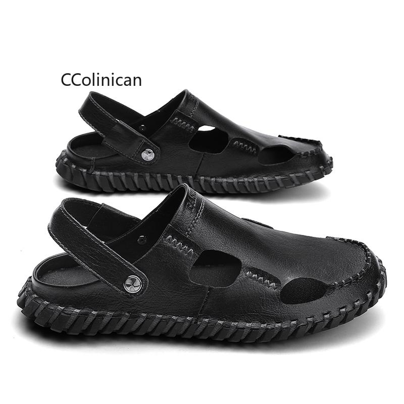 Hot Summer Best Seller New Style Men Casual Handmade Stitching Sneakers Lazy Person's Shoes Beach Sandals Slippers Plus Size