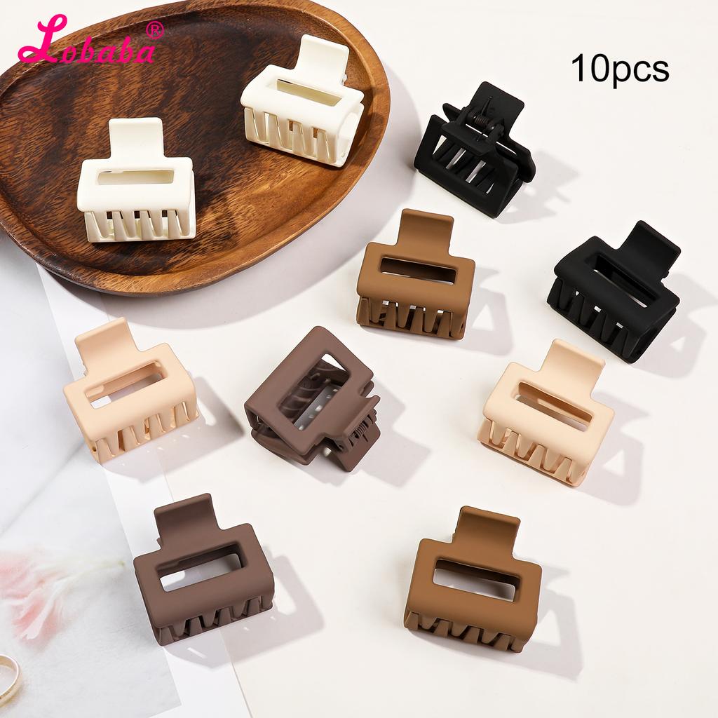 10 szt. 1,5 cala Mini Matowe Małe Klipsy Szczękowe dla Kobiet Dziewcząt 4 Style Antypoślizgowe Małe Klipsy Pazurkowe do Cienkich/Średnio Grubych Włosów