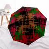 1pc Abstract Pattern Automatic Folding Umbrella - Portable Collapsible Design, 8-Rib Iron Frame, Durable Fabric yy251125049