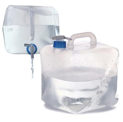 Happiest Water 10L x Poly Tank mit kompaktem Wassertank, Wasserversorgung für Notfälle, Katastrophen, Outdoor, Set mit Tank, 2 Stück, Hahn, faltbar, Tasche,