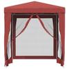VidaXL Tente de fête avec 4 parois latérales en maille Rouge 2x2m PEHD 319220