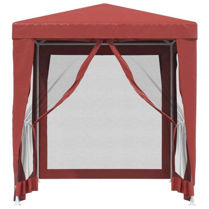 VidaXL Tente de fête avec 4 parois latérales en maille Rouge 2x2m PEHD 319220