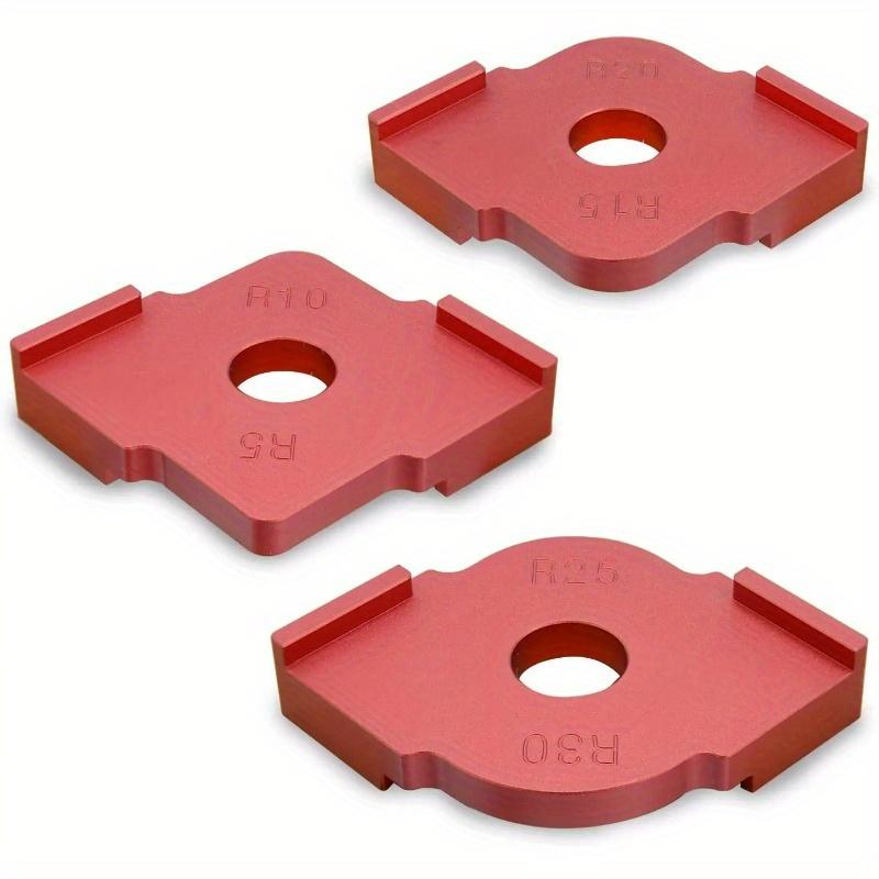 3Pcs Wood Panel Radius R Plate Router Table Bit Corner Jig Trimming Machine Engraving Machine Round Corner Template Kit