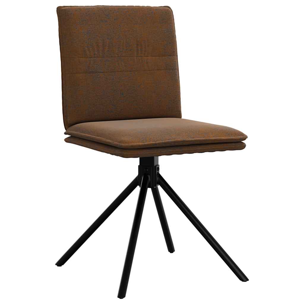 Dining Room Chairs 6 Pcs Brown Suede Look