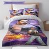 Queen Freddie Mercury Muster Bettwäsche, Steppbett Set Bettbezug Kissenbezug Zuhause Geburtstagsgeschenk (1 Bettbezug + 2 Kissenbezüge, ohne Füllung)