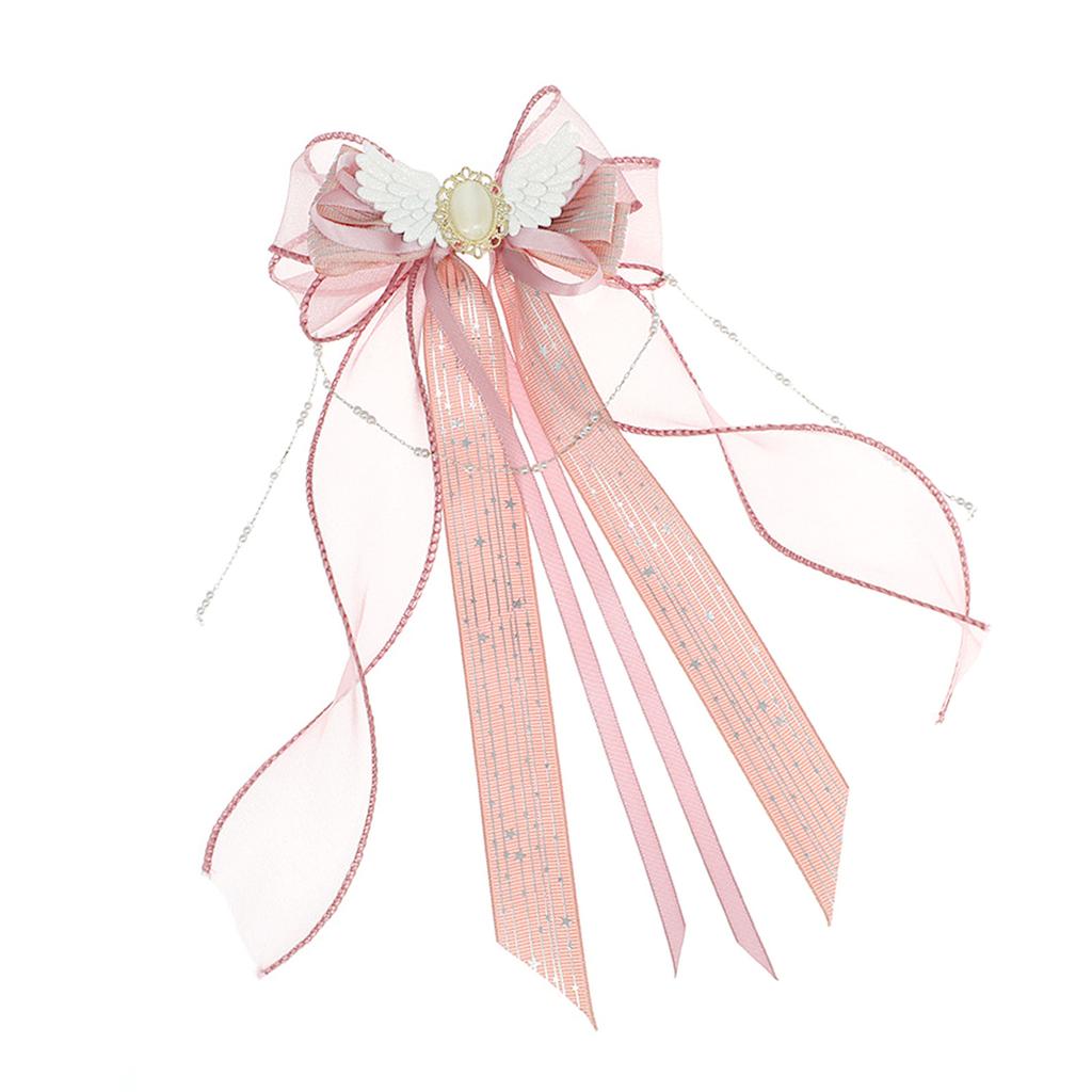 Mesh Ribbon Hair Bows Bowknot Wing Hair Clip for Women Teens Braid Holder Nonslip Barrettes Lady Hairstyle Accessories