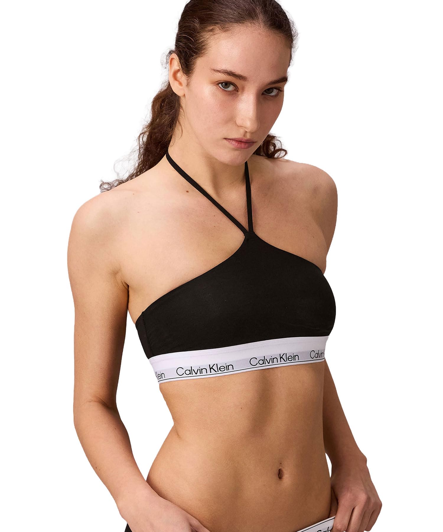 Icon Cotton Modal Lightly Line Bralette QF8669AD M BLACKUB1 [Calvin Klein]