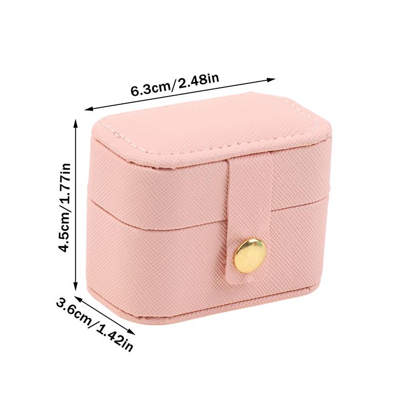 Mini Portable Jewelry Storage Bag Travel Simple Leather Or Velvet Ring Necklace Earrings Storage Box Organizer Display Gift Box