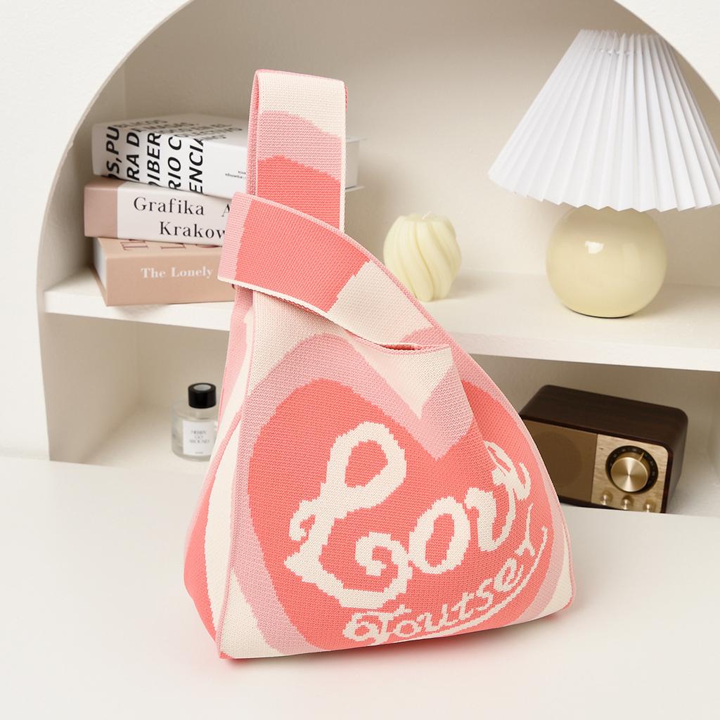 Holiday gift bag knitted bag Muse festival cute flowers to send staff handbag Korean version style gift knitted bag