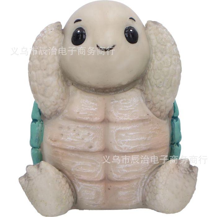 New resin statue ornament, cute and creative decoration, don t listen, don t look, don t say little turtle desktop decoration