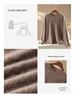 Women's Plus Size Korean Style Marled Yarn Cashmere Wool Sweater - Loose Fit, Brushed, Round Neck