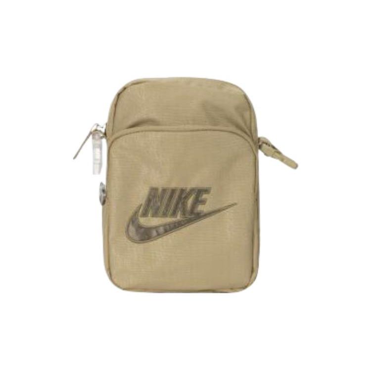 Nike Sports Casual Zipper Fabric Crossbody Shoulder Bag Unisex Bags Khaki FB3041-276 Khaki