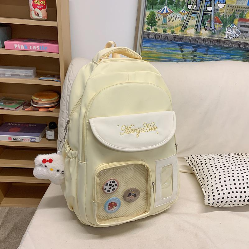 Duża pojemność plecak szkolny damski uczniowie gimnazjum japoński uroczy przezroczysty torba na ból styl ins lekki plecak dla licealisty trend