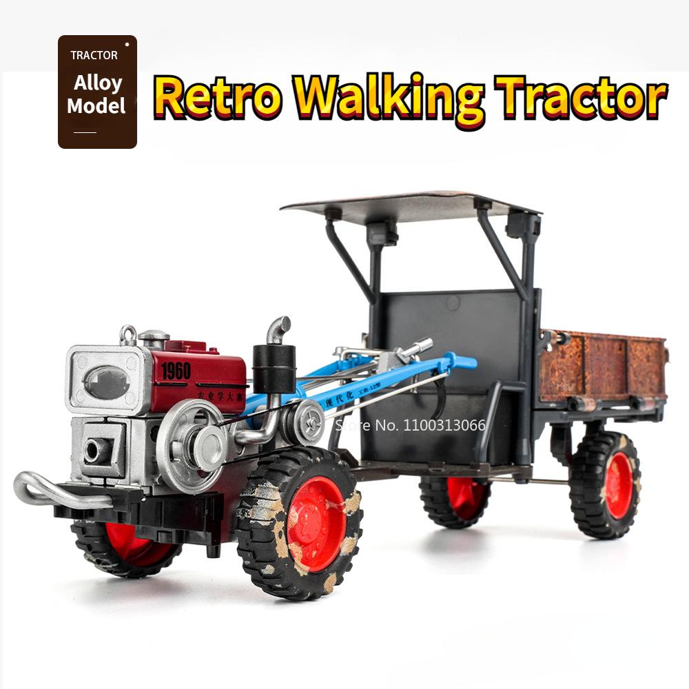 1/24 Trattore Girevole Auto Giocattoli in Lega Modello Metallo Pressofuso Camion Veicoli Modelli Trattori Retrò Vintage per Regali di Compleanno Ragazzo