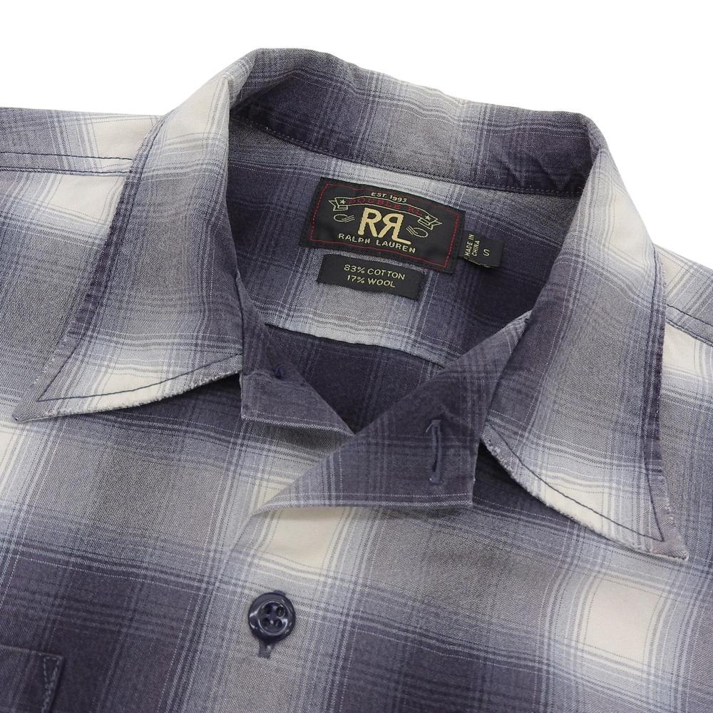 RRL Excellent condition cotton wool ombré short sleeve checked shirt, men's, black, size S, one star tag. tops S Black seriesUsed