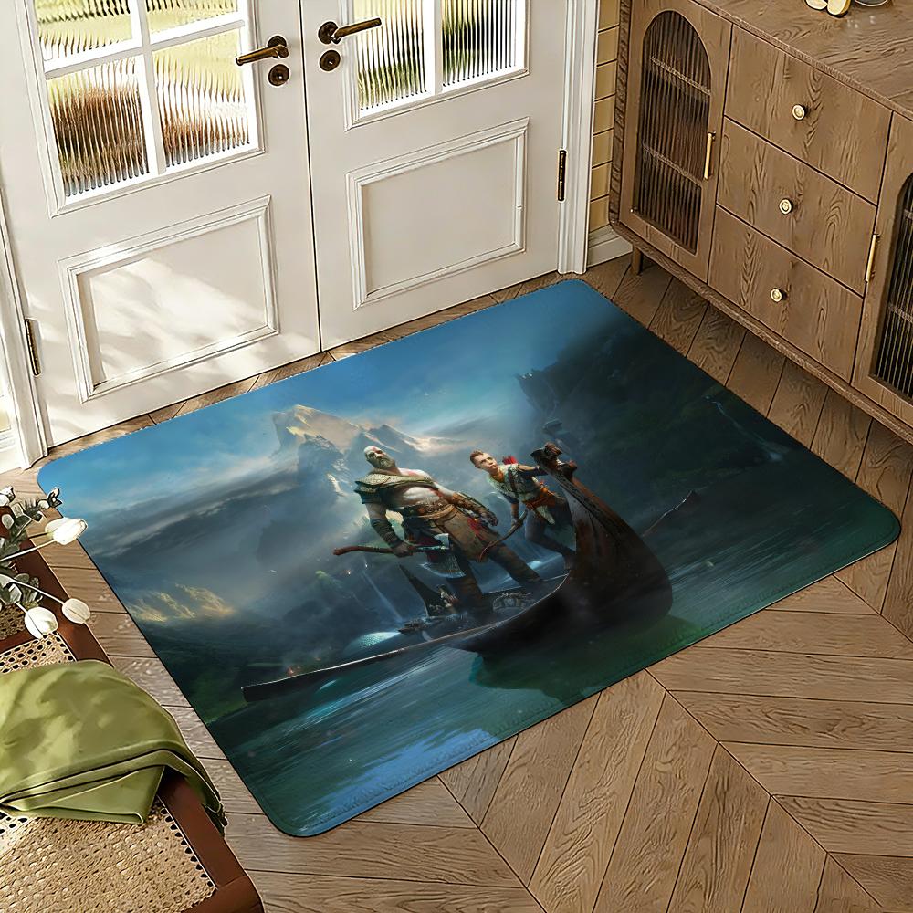 God Game War of Floor Mat Soft Thickened Absorbent Non-Slip Bedroom Living Room Door Mat Home Decor Flannel Rugs