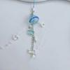 Elegant Jellyfish Inspired Phone Charm Portable Keychain with Crystal Star and Pearls Accents for Phone Accessorizing