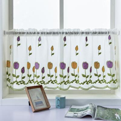 1 Sheet  Window Sheer Perforated Delicate Polyester Beautiful Embroidered Window Voile Curtain Household Supplies