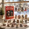 Humorvolle Weihnachts-Hängedeko Waschbär Adventskalender, 24 Tage 2D Acryl-Ornament Countdown Lustige Feiertagsgeschenke für Freunde Sammlerstück