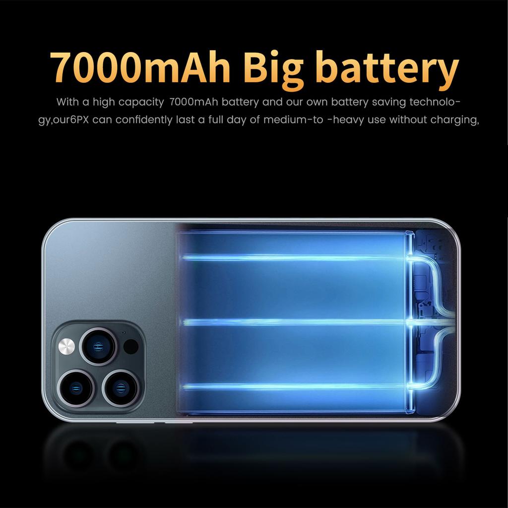 6.1in Smart Phones 3G Wifi Gps Cell Phones for Men Women Adults 4GB 64GB 7000mah 800W 1600W