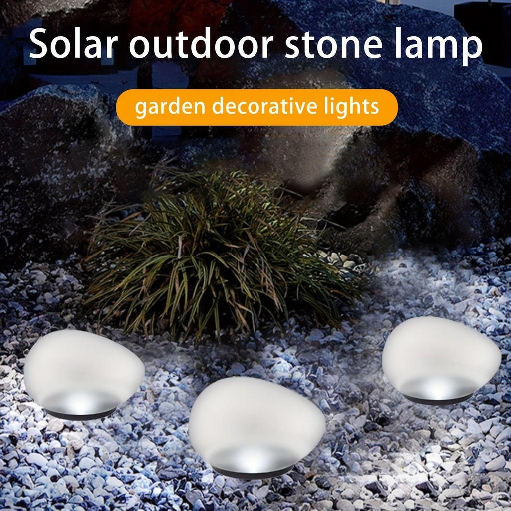 Solar Decorative Lawn and Landscape Pebble Lights for Villa and Park Atmosphere